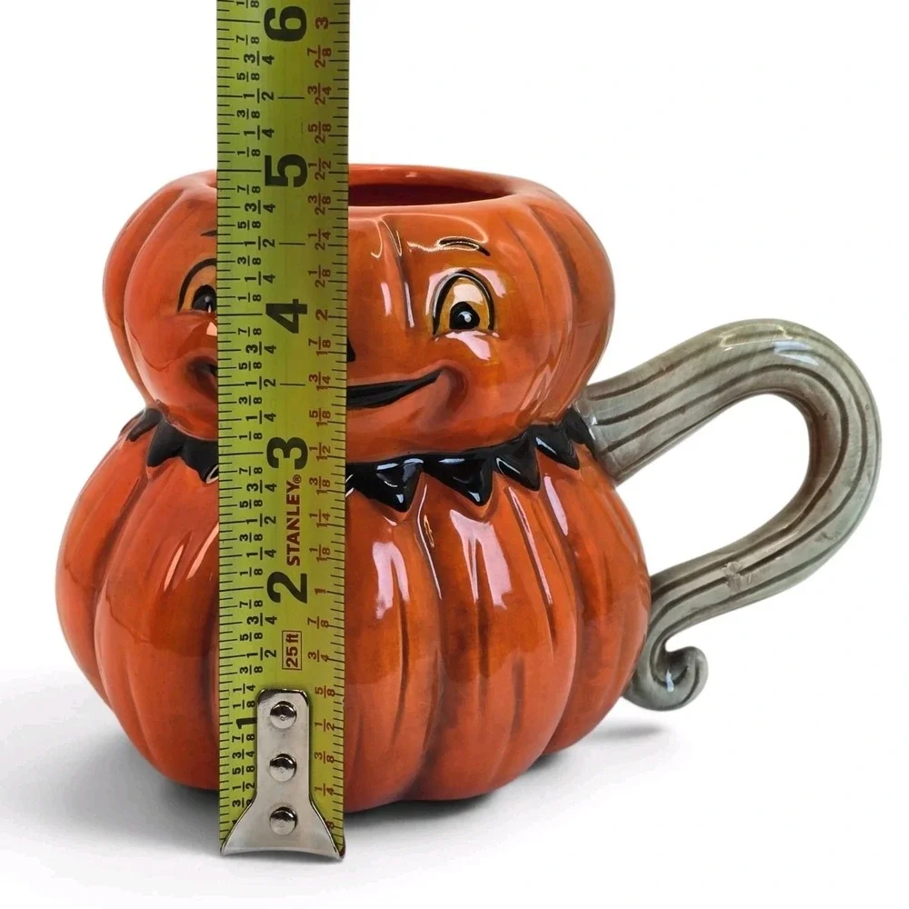 Johanna Parker Stacked Pumpkin Mug Halloween Jack O Lantern Ceramic Orange